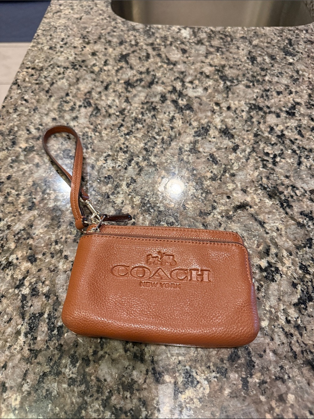 Coach Leather Wristlet in Brown